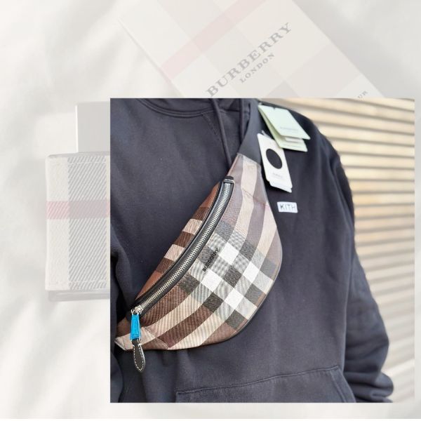 圖片 BURBERRY 經典咖啡色格紋腰包