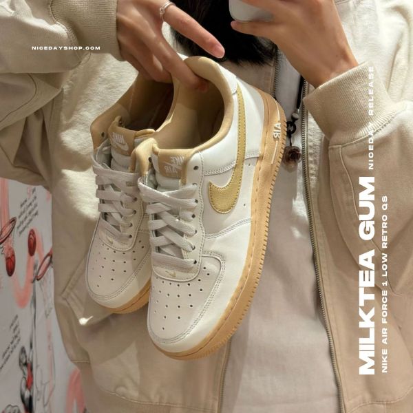 NICEDAY 代購 Nike Air Force 1 Low 奶油 奶茶色 牛奶糖 森永 麥茶拿鐵 女鞋 FZ3597-133