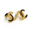 圖片 Chanel 雙色CC Logo針式耳環(黑/金)