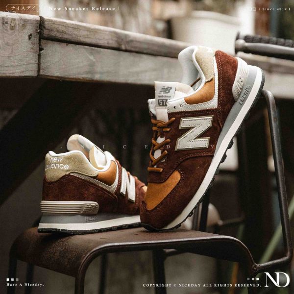 NICEDAY 現貨 New Balance 574 棕色 可可 摩卡 咖啡 深棕 麂皮 復古 U574MRR