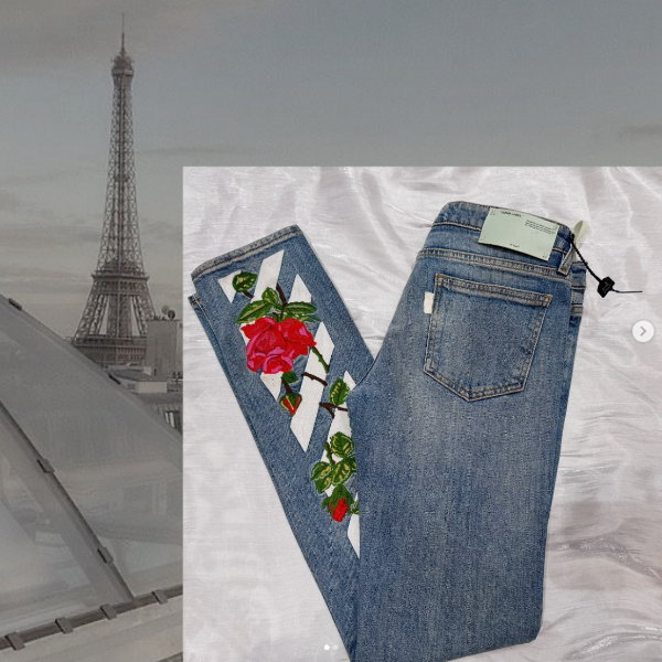 圖片  OFF-WHITE 玫瑰牛仔褲｜27腰