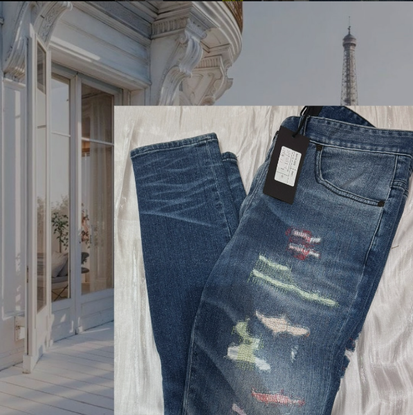 圖片 👖 RH45 彩色破洞牛仔褲