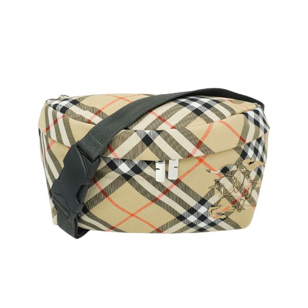 圖片 Burberry 戰馬刺繡格紋帆布腰包(8091780-卡其)