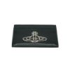 圖片 Vivienne Westwood 小牛皮銀土星logo四卡卡夾(黑)