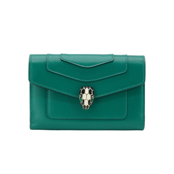 圖片 Bvlgari 展示品 蛇頭雙面釦式中夾(綠)