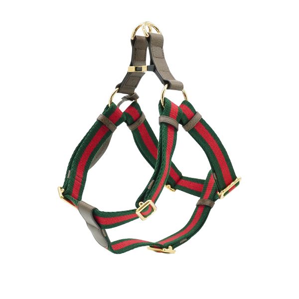 圖片 Gucci 展示品 紅綠織帶寵物胸背頸圈-XL(695252-烏木)