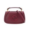 圖片 Gucci 展示品 Blondie 光滑皮革手提斜背包(815714-酒紅)