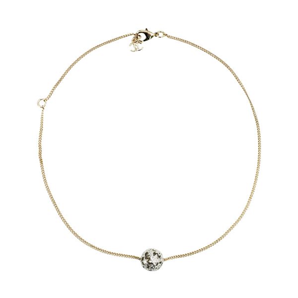 圖片 Chanel 通花水鑽圓球頸鏈(ABG027-銀)