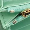 圖片 Chanel 展示品 淡金雙C菱格紋粒紋牛皮拉鍊長夾(AP0242-湖水綠)