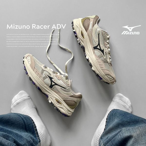 NICEDAY 代購 Mizuno Racer ADV 山系 奶茶 米白 米色 戶外 機能 跑鞋 女鞋 D1GH241206