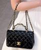 圖片 CHANEL 香奈兒 23k AS2431 金飾皮穿鏈手柄mini cf 黑金