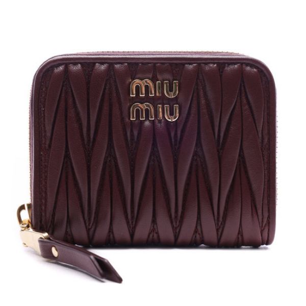 圖片 《我最便宜!全新正品》MIU MIU Matelassé零錢包 酒紅色