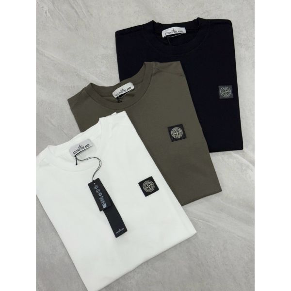 圖片 Stone island 石頭島 經典小logo設計 黑、白、軍綠色 短袖外套 素t