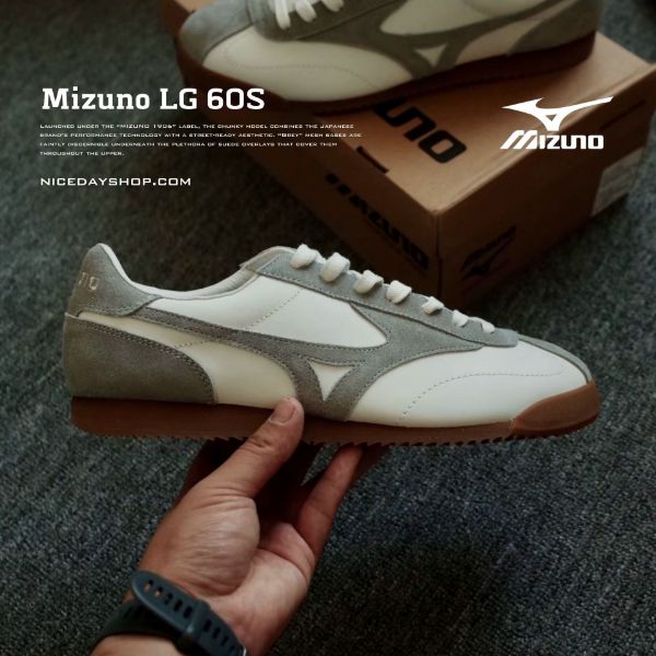 NICEDAY 代購 Mizuno LG 60S 白灰 灰 米白灰 麂皮 焦糖底 復古 德訓鞋 D1GH230307
