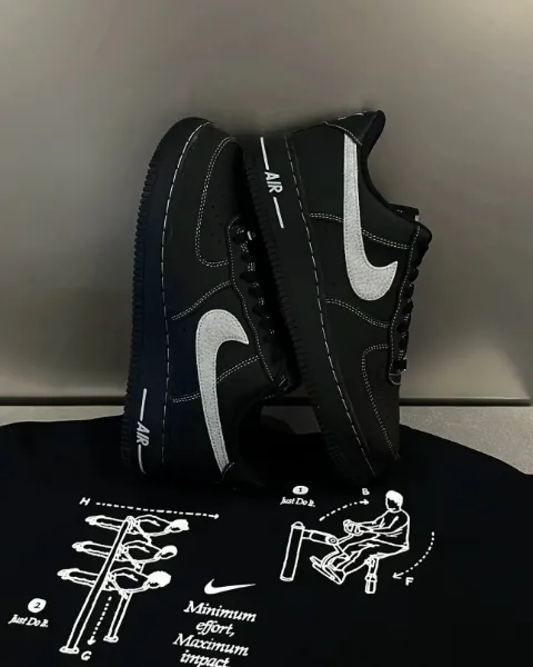 iSNEAKERS 現貨 Nike Air Force 1 Low "Black Grey" 黑魂 HQ2037-006