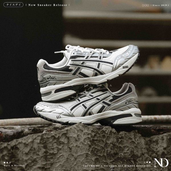 NICEDAY 代購 Asics Gel-1090 v1 黑白銀 白 銀 灰 復古 慢跑鞋 Y2K 男女鞋 1203A243-100