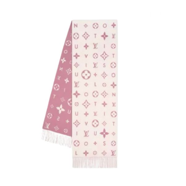 圖片 《現貨最低特價 》Louis Vuitton LV Reykjavik  100%山羊絨 雙面 圍巾(粉紅色 )-