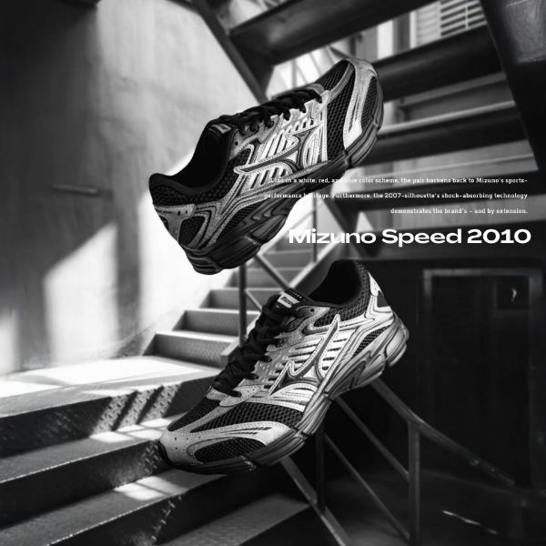 NICEDAY 代購 Mizuno Speed 2010 Black 黑銀 銀黑 黑 銀 復古 D1GH251703