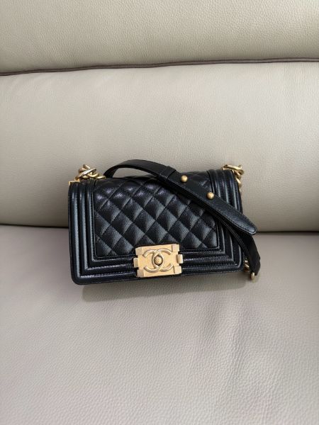 圖片 「M.Y精品」Chanel BOY20 cf20 Leboy 荔枝黑金 晶片款
