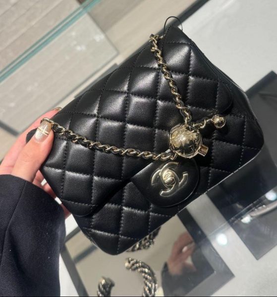 圖片 CHANEL 25K 香檳金球 方胖 黑