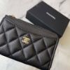 圖片 Chanel 黑金荔枝L拉零錢卡包