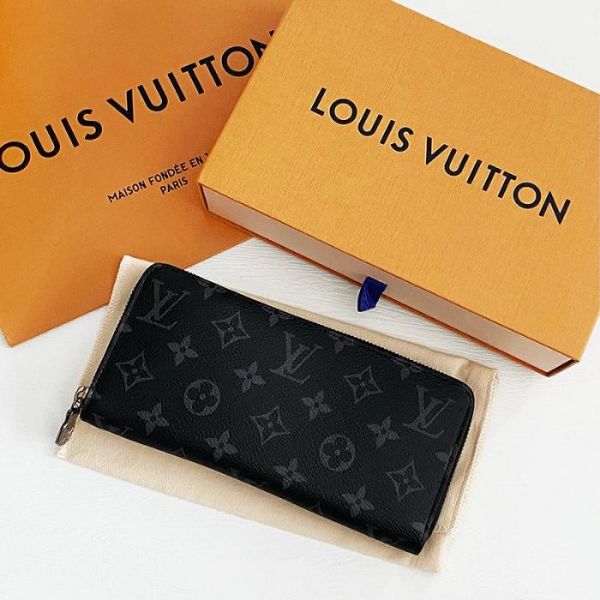 圖片  美國百分百【全新真品】Louis Vuitton 皮夾 長夾 專櫃精品 LV 錢包 LOGO 印花滿版 黑色 CW47