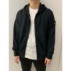圖片 Stone island 石頭島 經典手臂小logo設計 黑色 連帽外套
