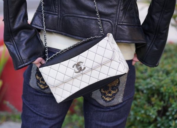 圖片 Chanel 香奈兒包 A93137 限量黑白格紋鍊帶包