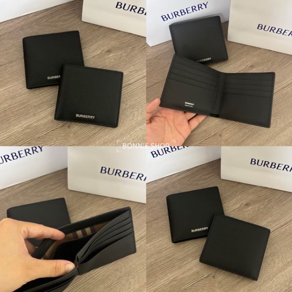 圖片 BURBERRY立體金屬字母粒紋八卡短夾