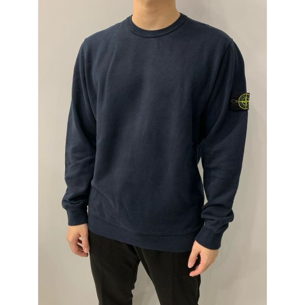 圖片 Stone island 石頭島 經典手臂logo 深藍  長袖 大學t