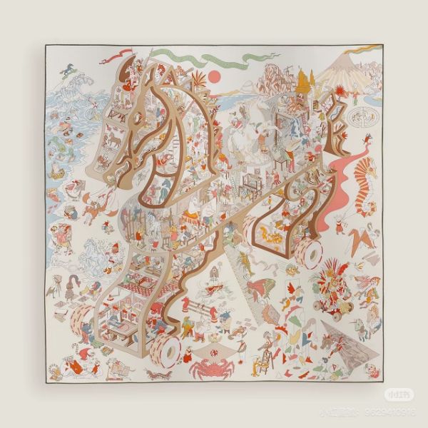 圖片 「M.Y精品」愛馬仕 Hermes 馬術學院絲巾 真絲 蠶絲 墨綠邊