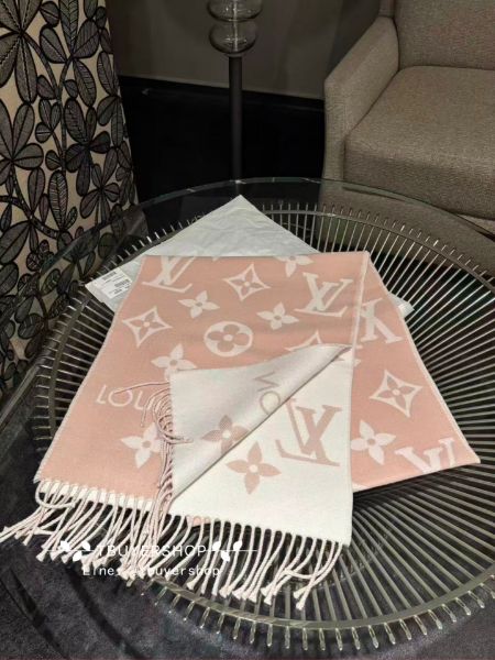 圖片 Lv Essential 粉  雙面老花圍巾 含盒子