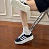 NICEDAY 代購 Adidas Originals Gazelle Bold 黑白 白黑 焦糖底 厚底 增高 老爹 麂皮 復古 IE0876