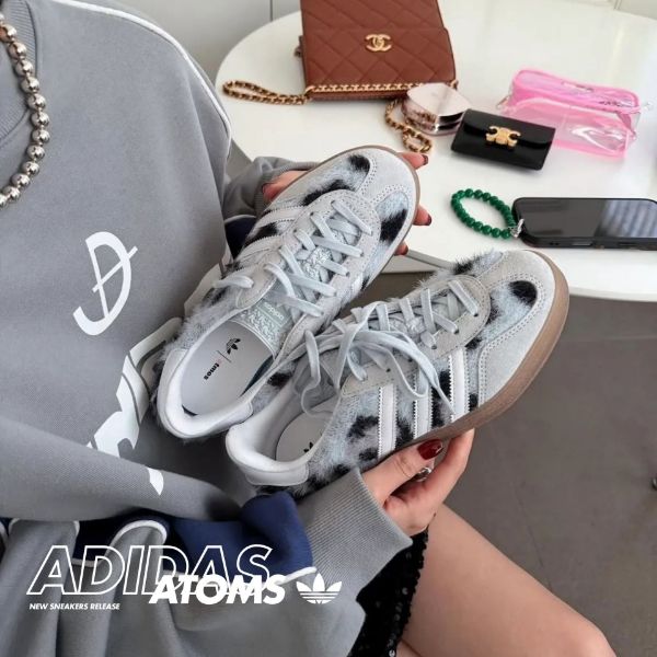 NICEDAY 代購 Adidas Gazelle Indoor X atmos Trinity Leopard 聯名 毛毛 焦糖底 灰藍 灰 豹紋 JS4598