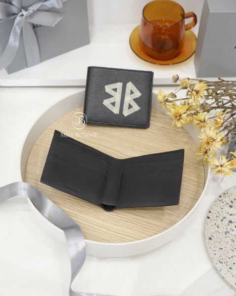 圖片 BALENCIAGA 雙B logo八卡短夾-黑色(預購)