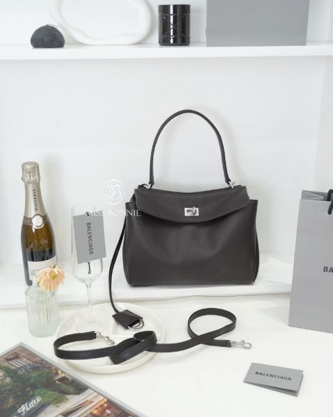 圖片 BALENCIAGA Rodeo粒面小號手袋-黑色/銀釦