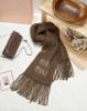 圖片 Miu Miu 羊毛流蘇圍巾-棕色(預購)
