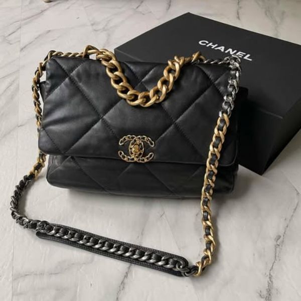 圖片 Chanel 黑金編織19bag