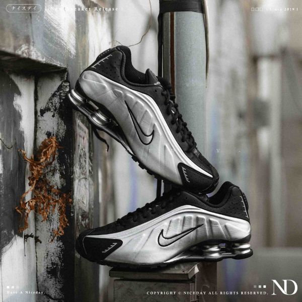 NICEDAY 現貨 Nike Shox R4 Metallic Silver 灰銀 灰 銀 彈簧 復古 男鞋 HQ1988-007