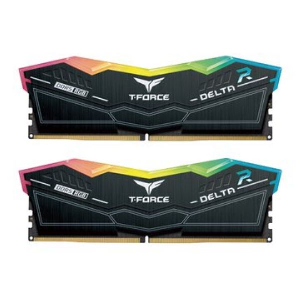 圖片 十銓T-Force Delta 炫光RGB系列 32GB(雙通16GB*2) DDR5-6400/CL32 黑色【AI 雙模】