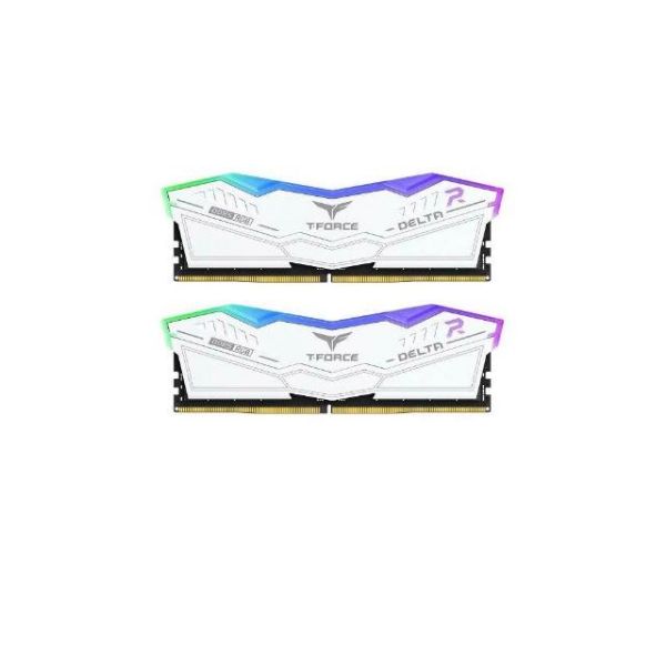 圖片 十銓T-Force Delta 炫光RGB系列 32GB(雙通16GB*2) DDR5-6400/CL32 白色【AI 雙模】