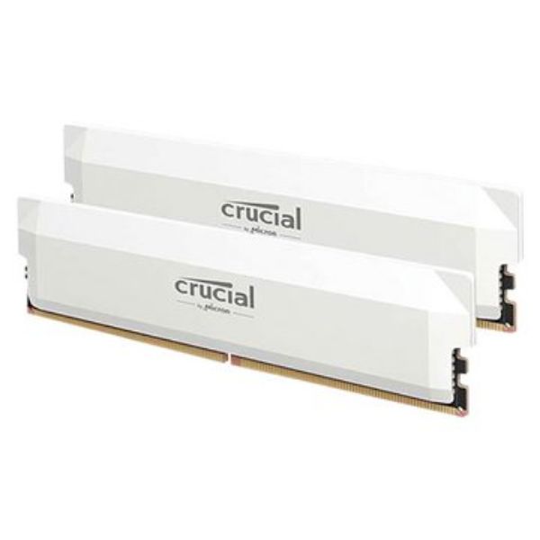 圖片 美光 Micron Crucial PRO 超頻 32GB(雙通16GB*2) D5 6000/CL36 白色散熱片【AI 雙模】