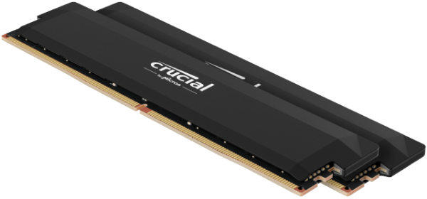 圖片 美光 Micron Crucial PRO 超頻 32GB(雙通16GB*2) D5 6400/CL38 黑色散熱片【AI 雙模】