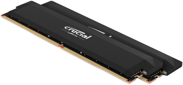 圖片 美光 Micron Crucial PRO 超頻 64GB(雙通32GB*2) D5 6400/CL40 黑色散熱片【AI 雙模】