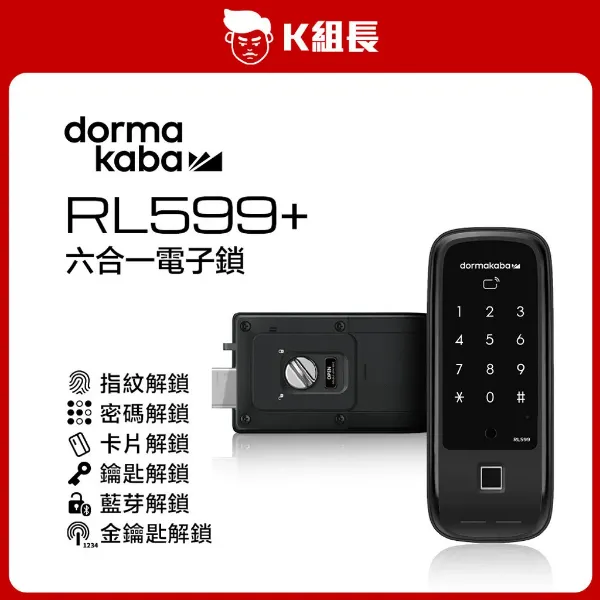 圖片 Dormakaba多瑪凱拔 RL599+ 指紋｜卡片｜密碼｜鑰匙｜藍芽｜金鑰匙 六合一電子鎖