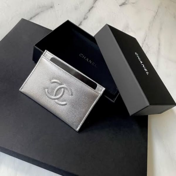 圖片 Chanel 26c時髦銀荔枝經典卡包