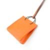 圖片 Hermes 立體紙袋造型小羊皮吊飾(橘)