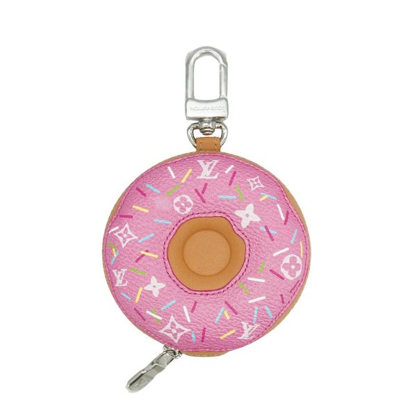 圖片 Louis Vuitton Donut 帆布甜甜圈造型零錢包/ 吊飾(M02549-粉/咖)