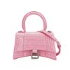 圖片 Balenciaga 展示品 Hourglass 鱷魚壓紋皮革手提/斜背沙漏包-XS(592833-粉)