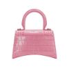 圖片 Balenciaga 展示品 Hourglass 鱷魚壓紋皮革手提/斜背沙漏包-XS(592833-粉)